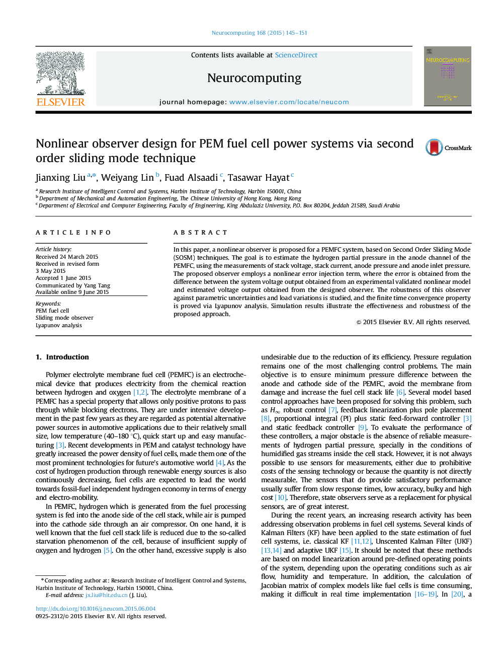 Nonlinear observer design for PEM fuel cell power systems via second order sliding mode technique