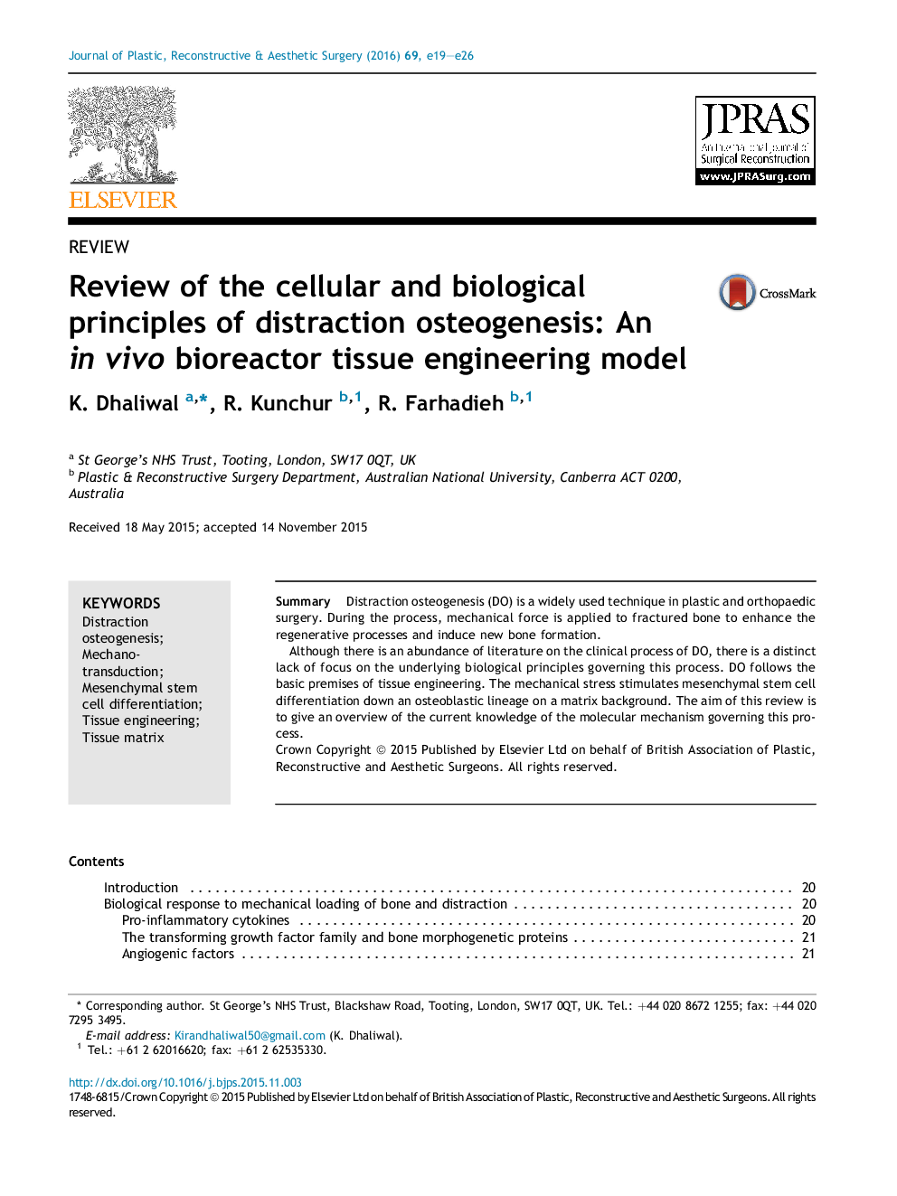 Review of the cellular and biological principles of distraction osteogenesis: An in vivo bioreactor tissue engineering model