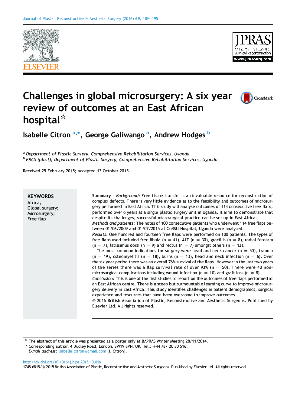 چالش های موجود در میکروسکوپ جهانی: یک بررسی شش ساله از نتایج در یک بیمارستان شرق آفریقا 