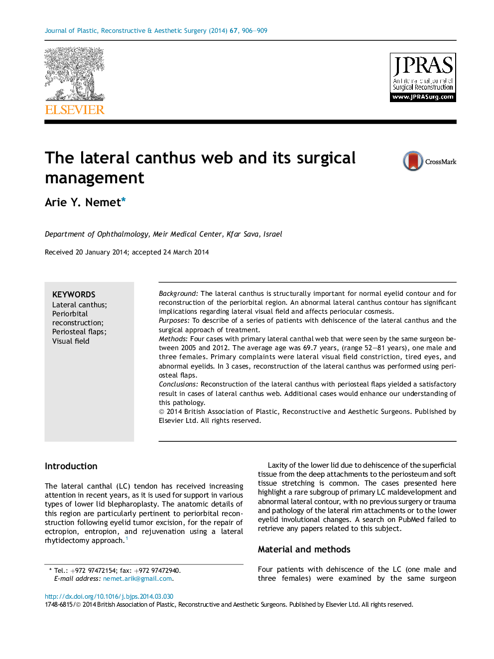 The lateral canthus web and its surgical management