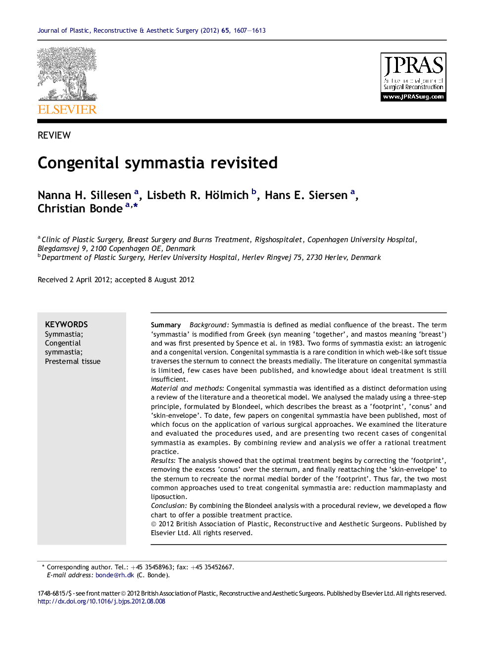 Congenital symmastia revisited