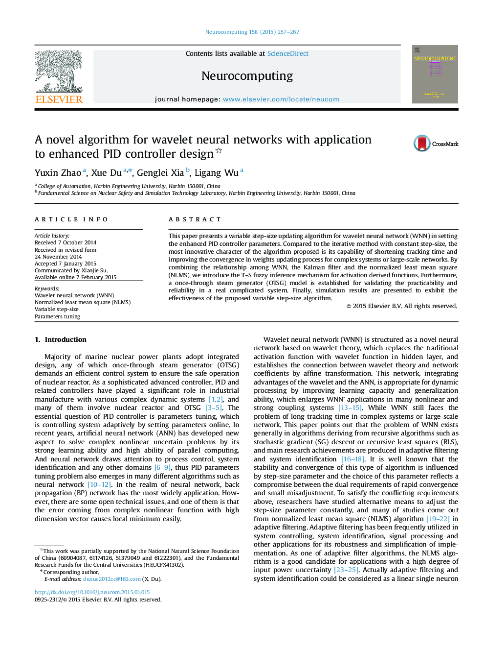 A novel algorithm for wavelet neural networks with application to enhanced PID controller design 