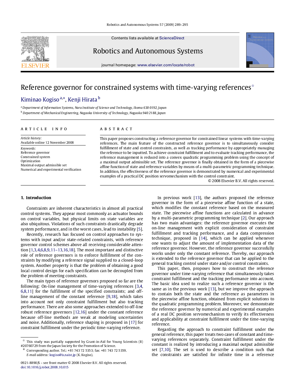 Reference governor for constrained systems with time-varying references 