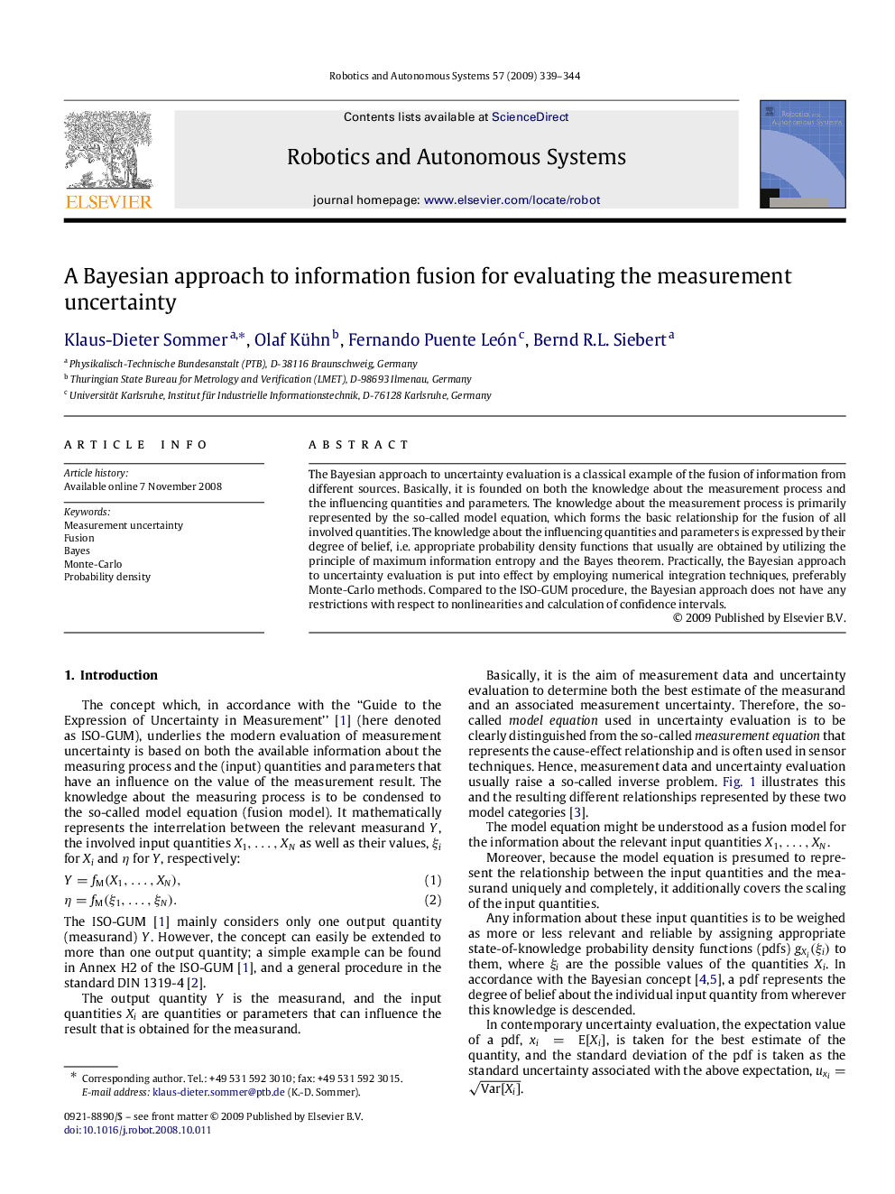 A Bayesian approach to information fusion for evaluating the measurement uncertainty