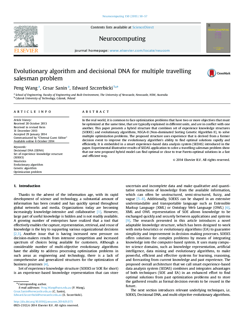 Evolutionary algorithm and decisional DNA for multiple travelling salesman problem