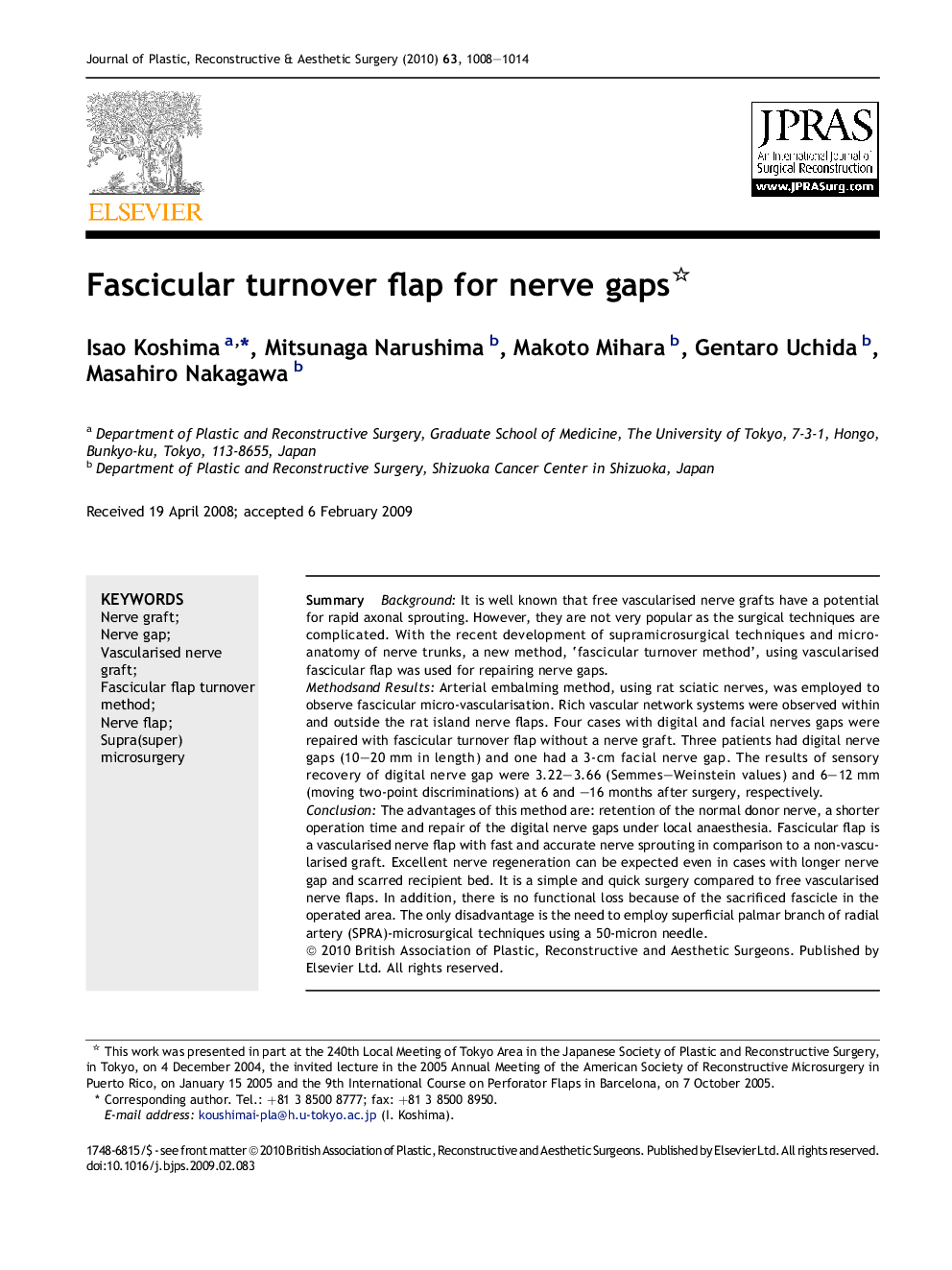 Fascicular turnover flap for nerve gaps 