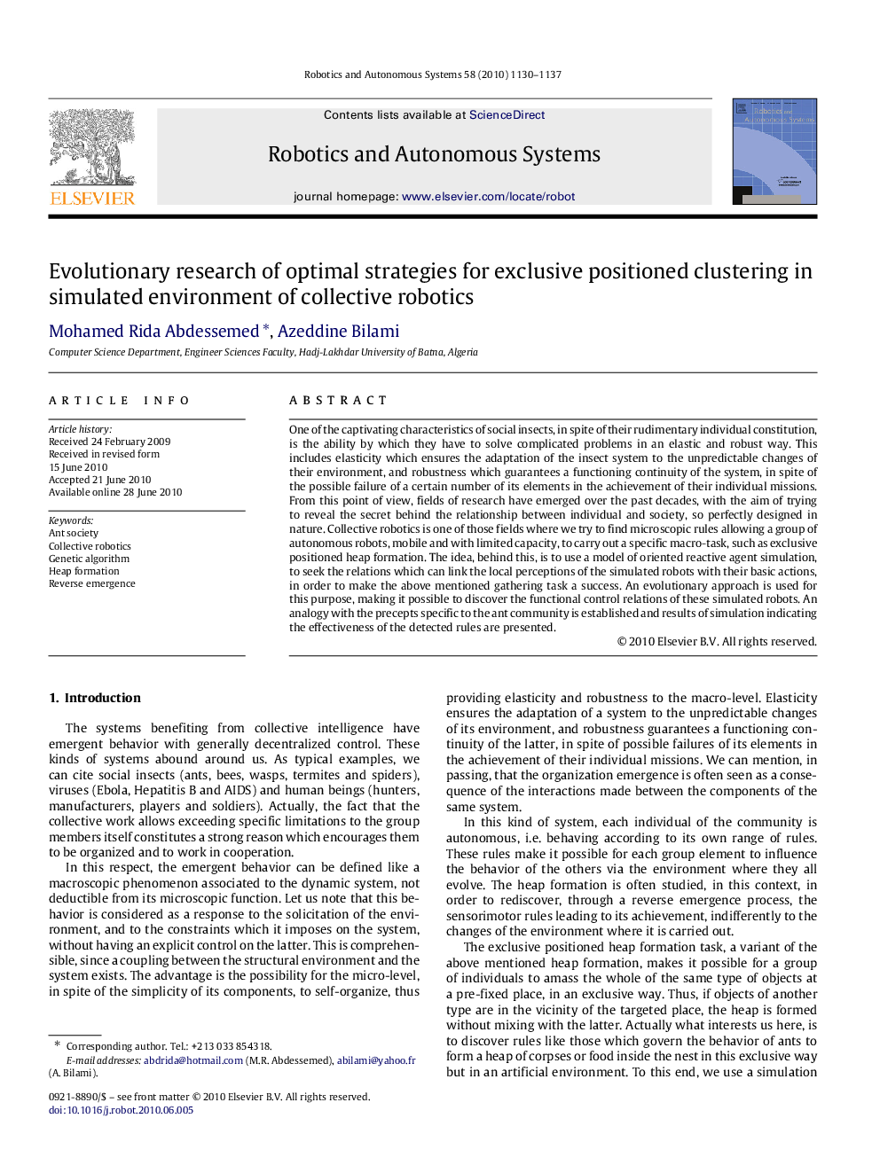 Evolutionary research of optimal strategies for exclusive positioned clustering in simulated environment of collective robotics