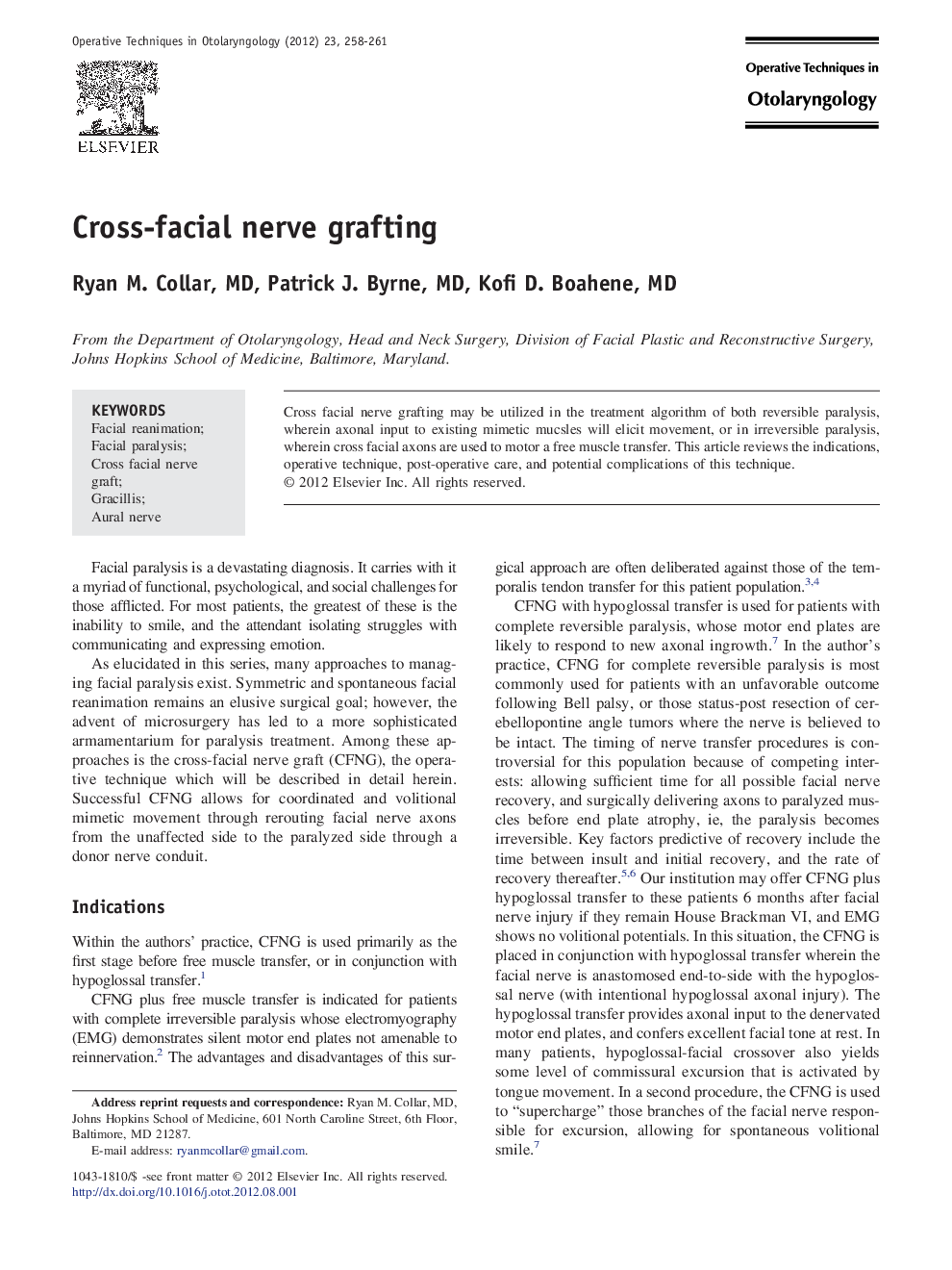 Cross-facial nerve grafting