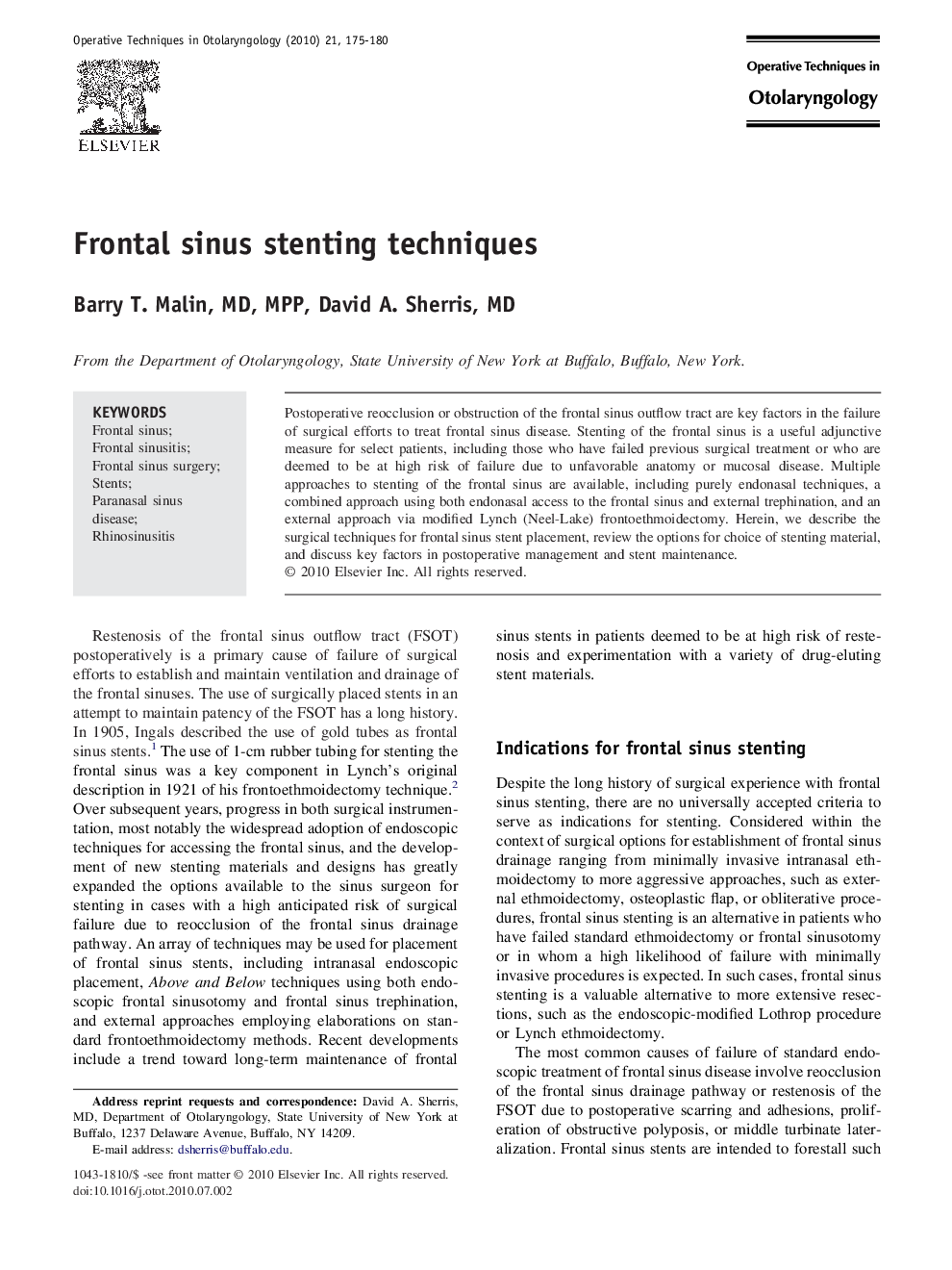 Frontal sinus stenting techniques