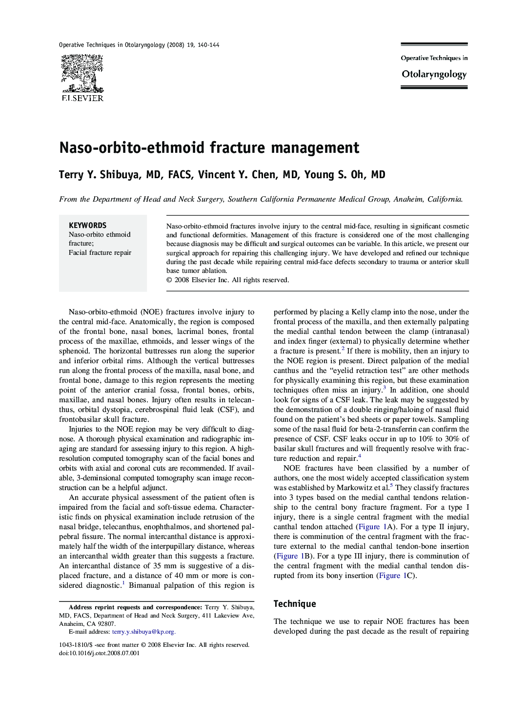 Naso-orbito-ethmoid fracture management