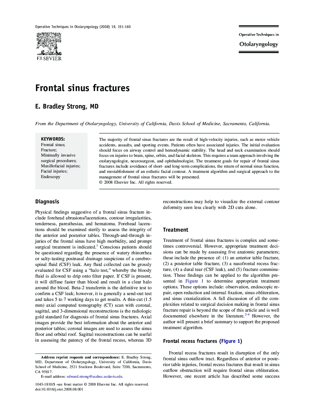 Frontal sinus fractures