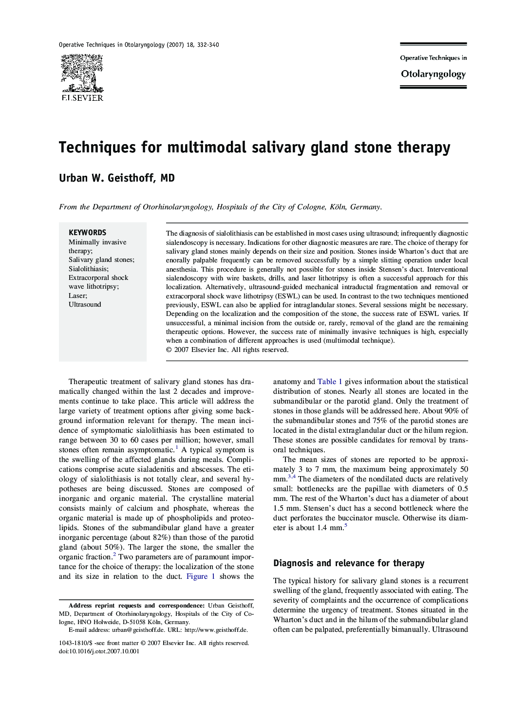 Techniques for multimodal salivary gland stone therapy