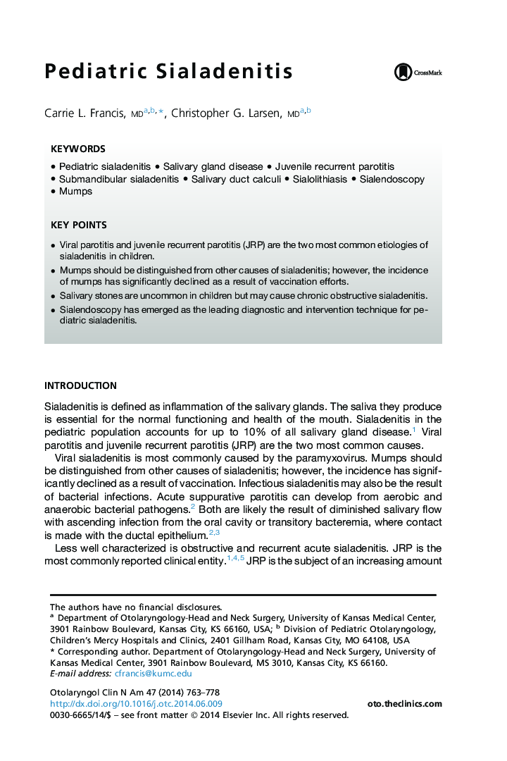 Pediatric Sialadenitis