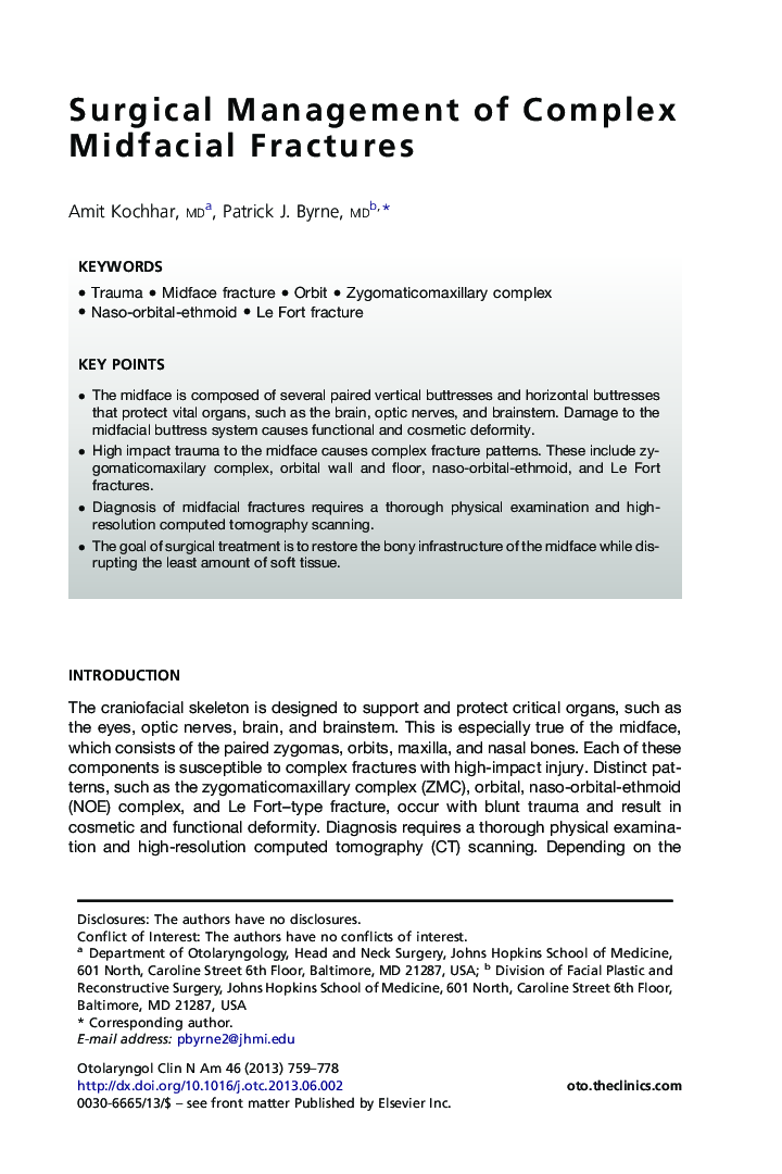 Surgical Management of Complex Midfacial Fractures