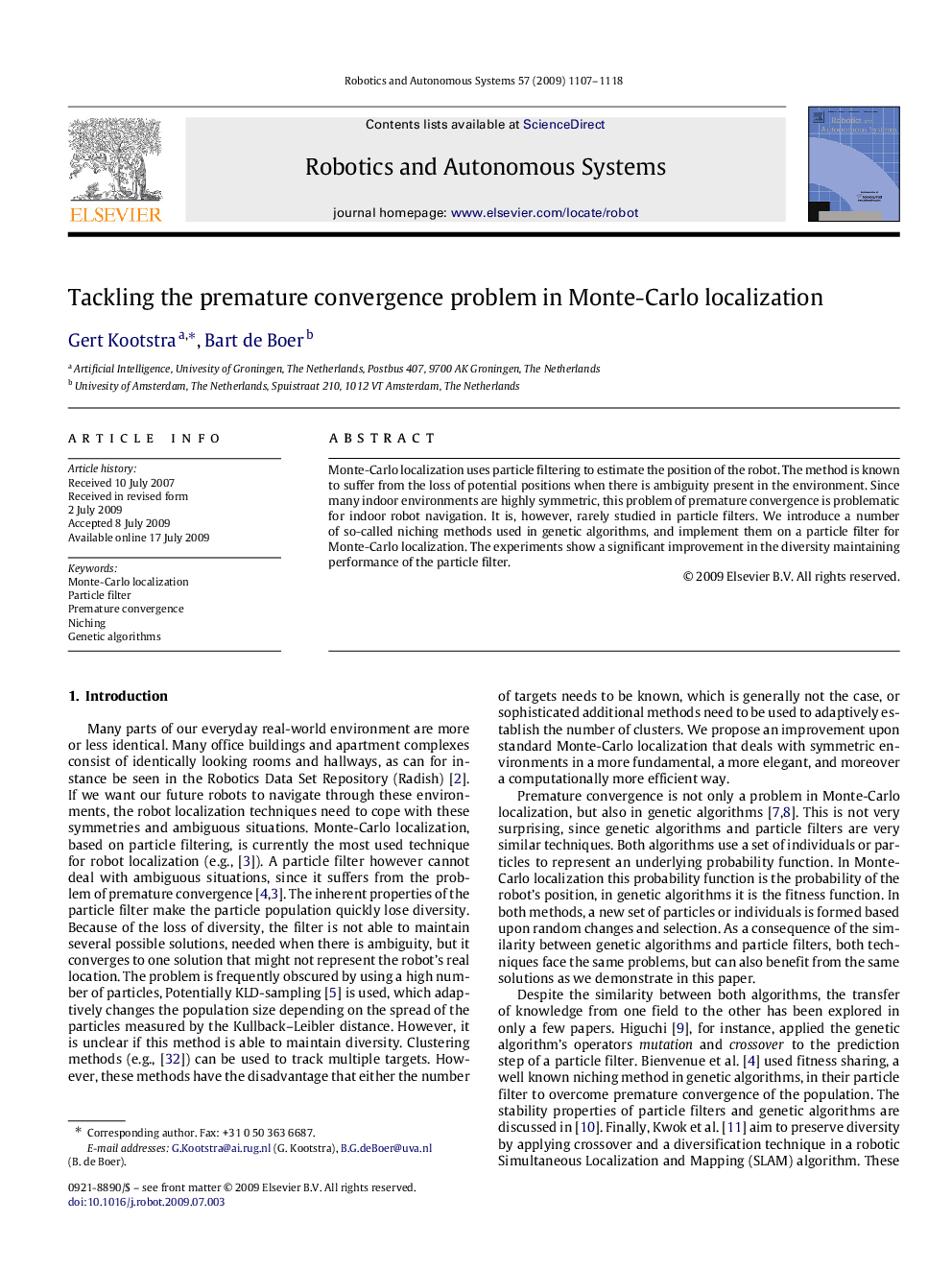 Tackling the premature convergence problem in Monte-Carlo localization