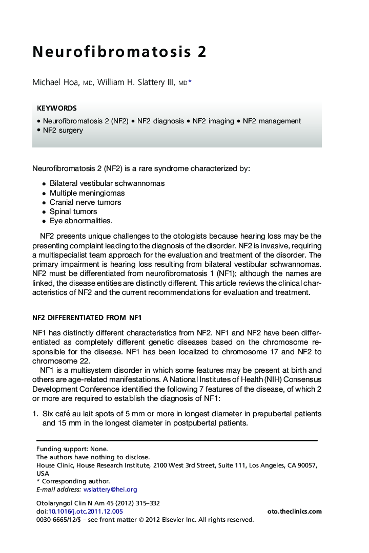 Neurofibromatosis 2