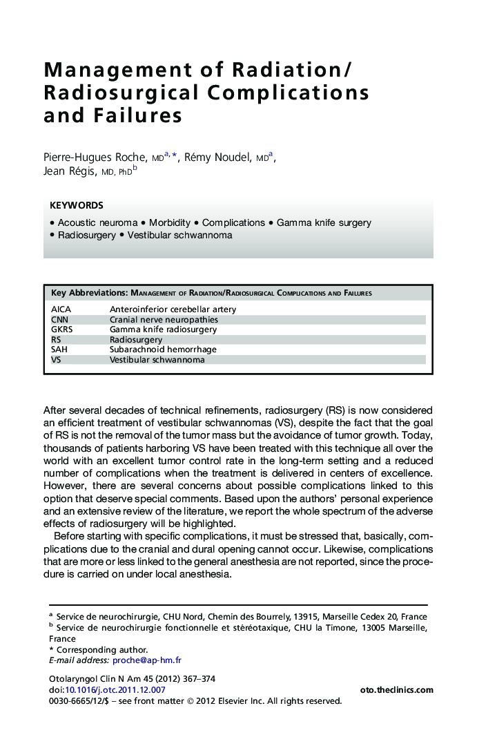 Management of Radiation/Radiosurgical Complications and Failures