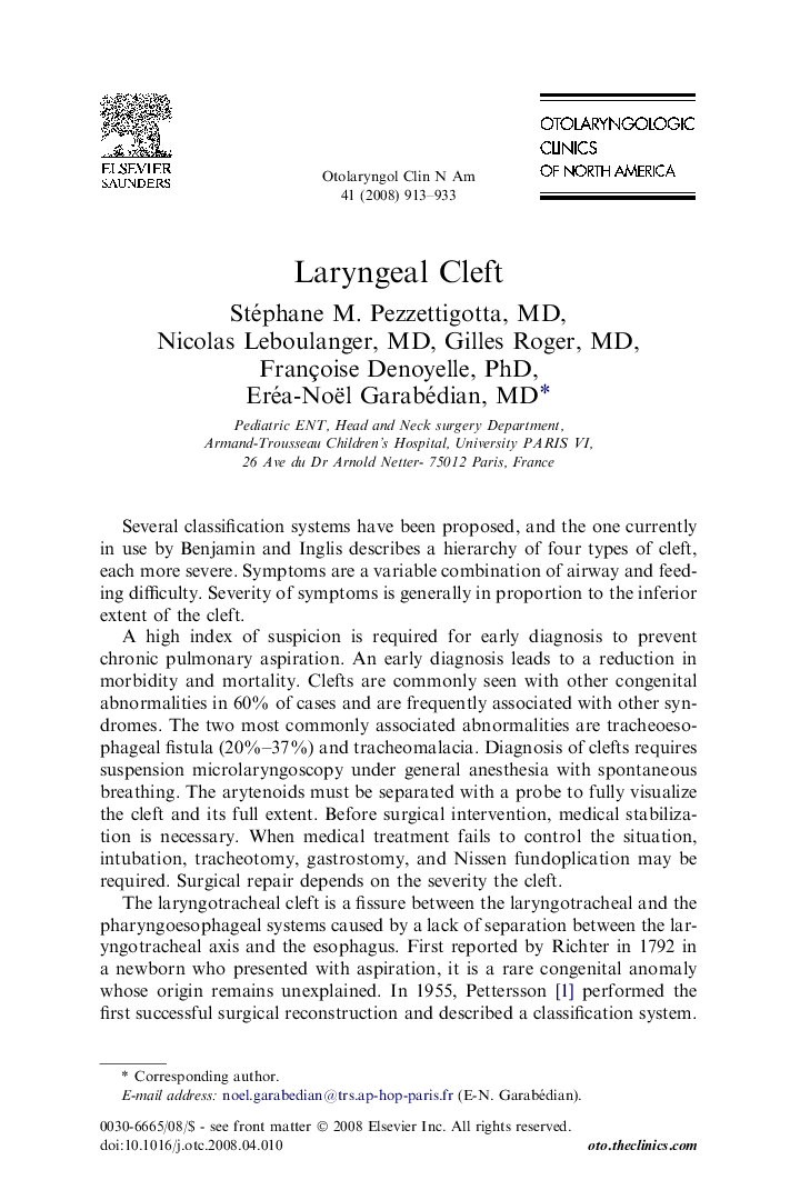 Laryngeal Cleft