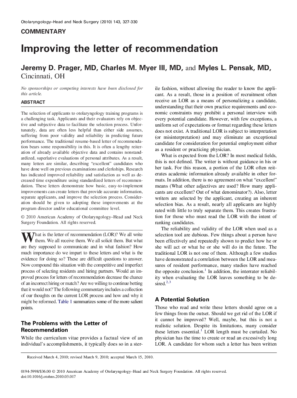 Improving the letter of recommendation