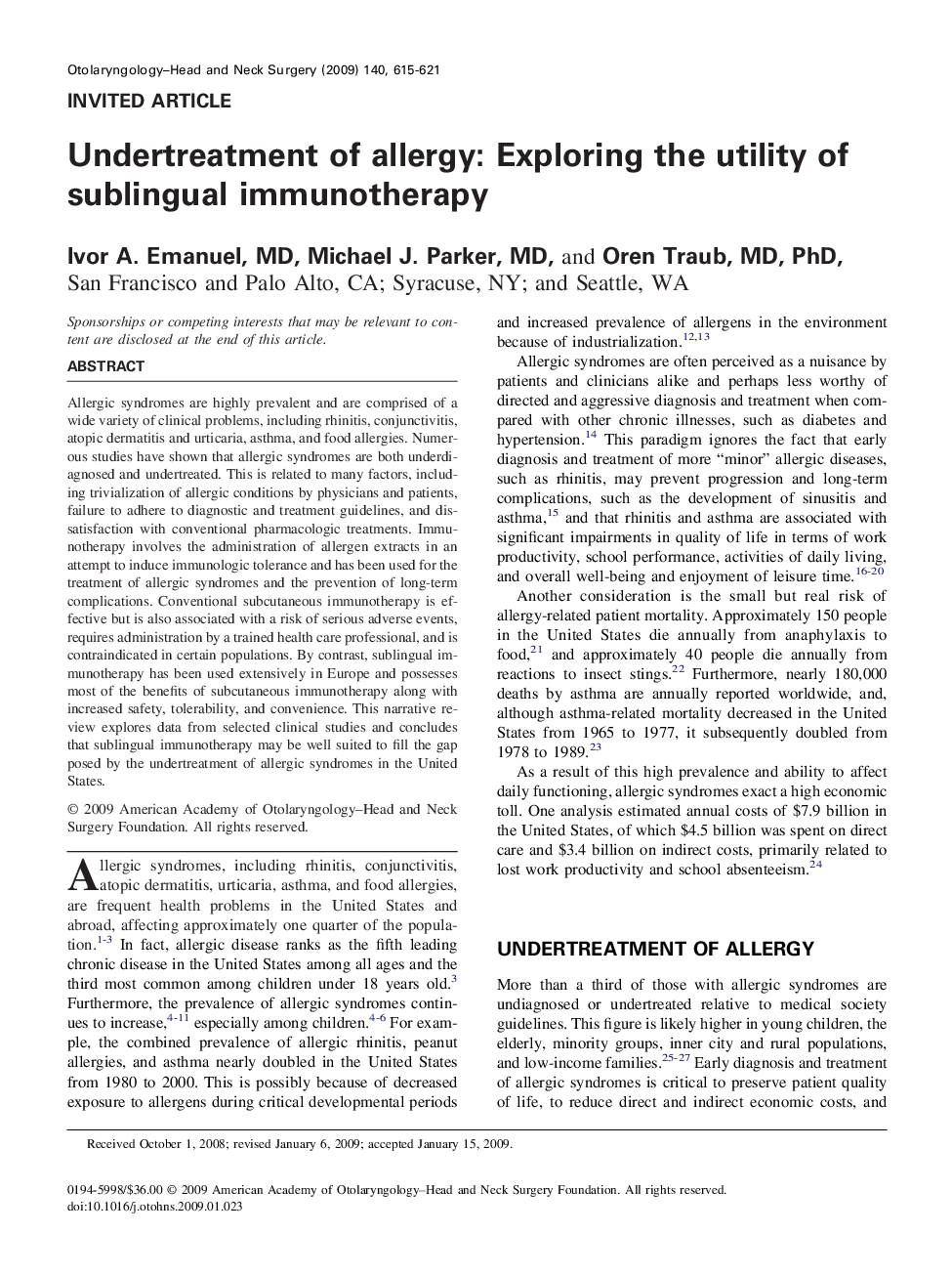 Undertreatment of allergy: Exploring the utility of sublingual immunotherapy
