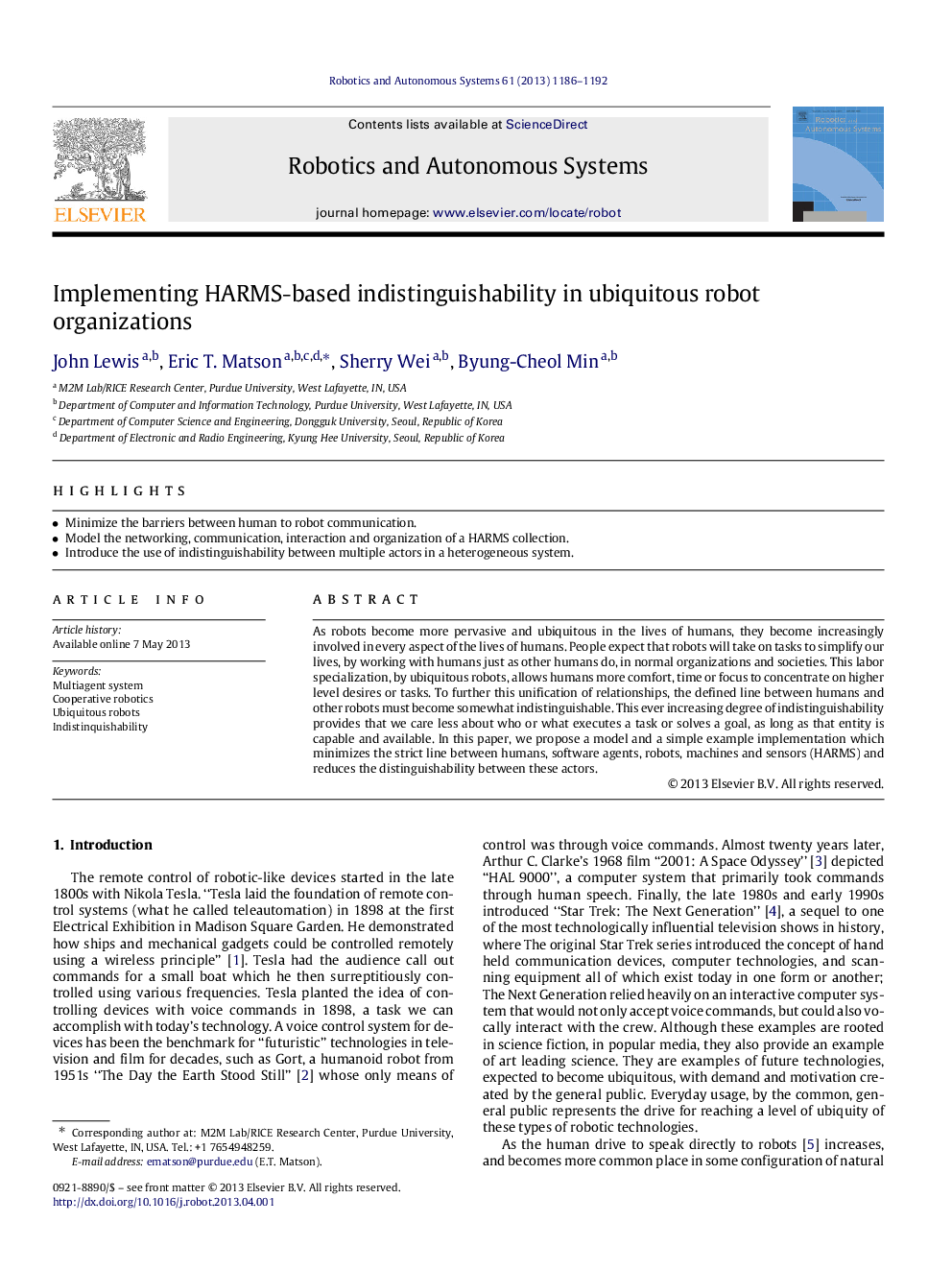 Implementing HARMS-based indistinguishability in ubiquitous robot organizations