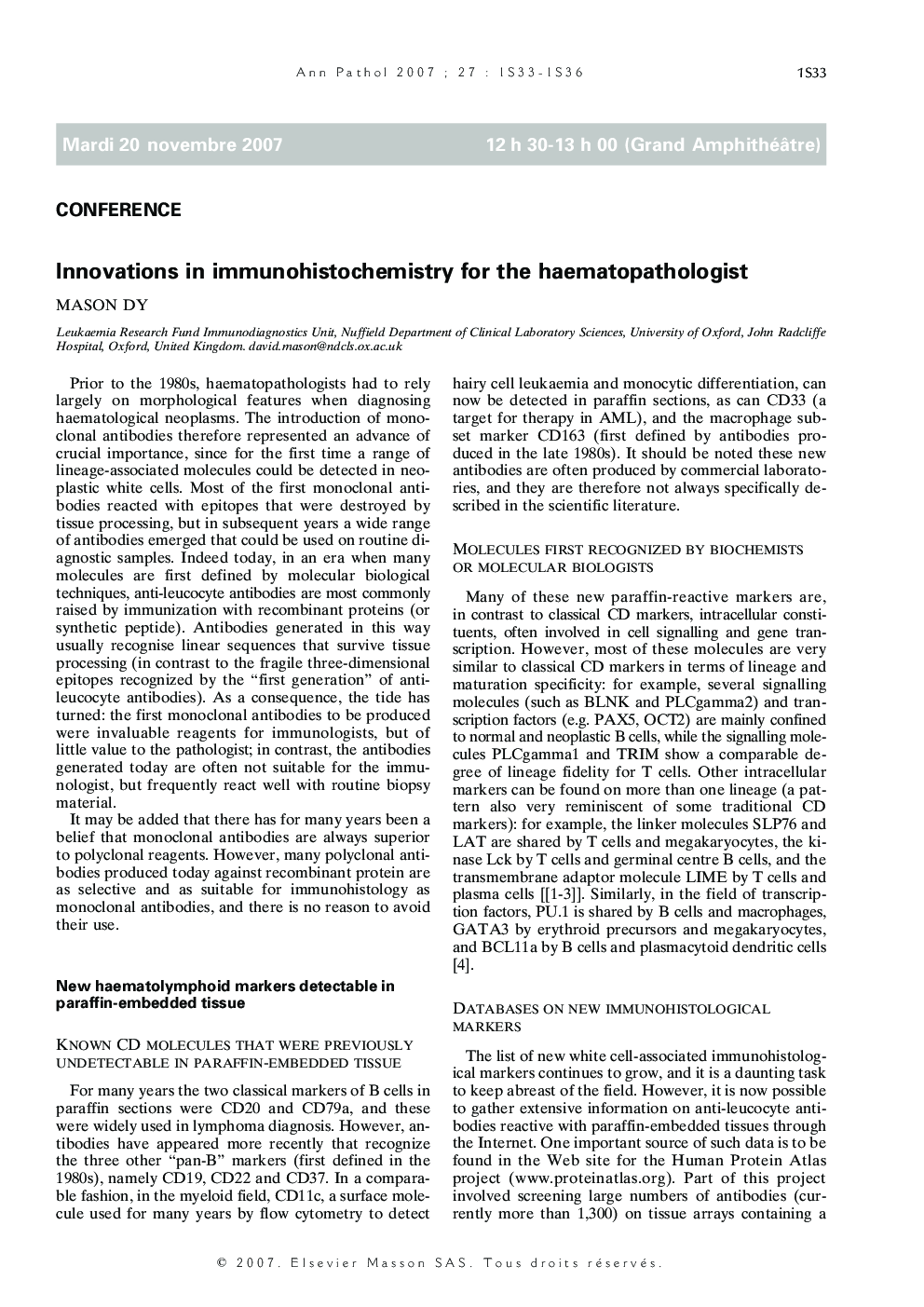 Innovations in immunohistochemistry for the haematopathologist