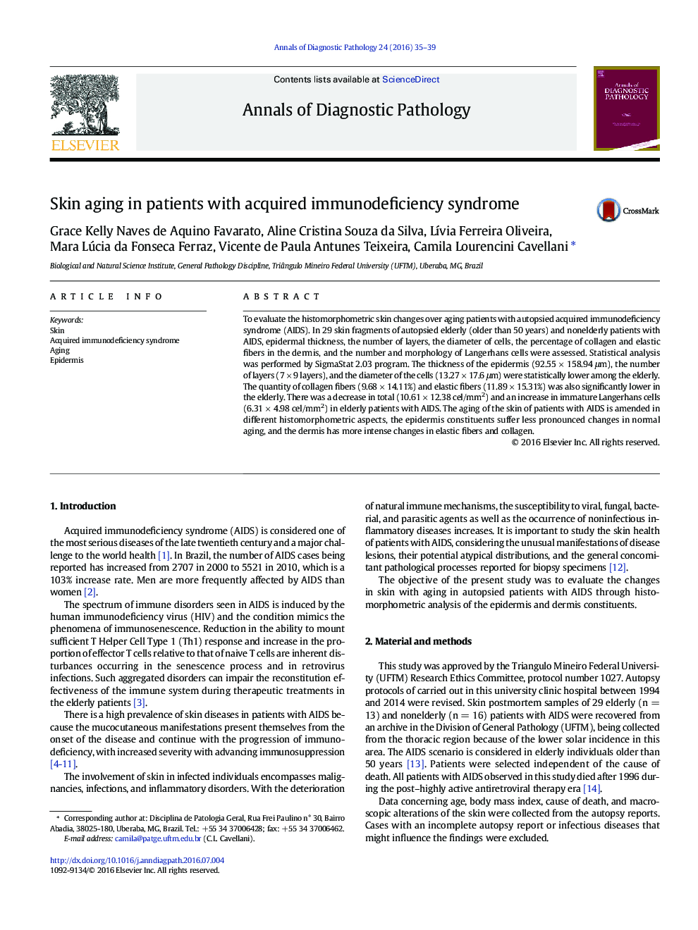 Skin aging in patients with acquired immunodeficiency syndrome