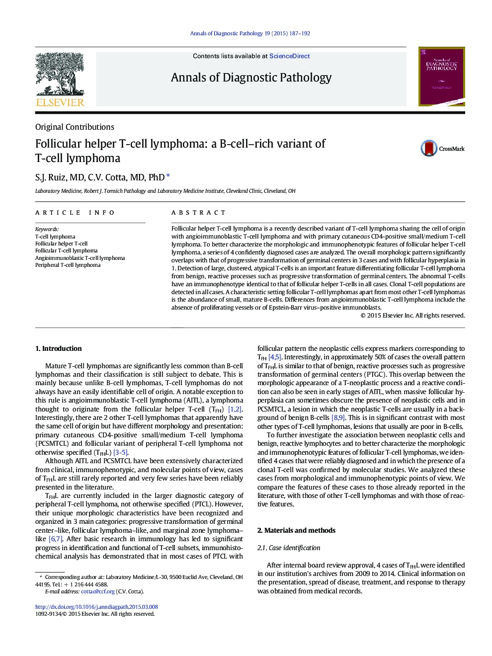 Follicular helper T-cell lymphoma: a B-cell–rich variant of T-cell lymphoma