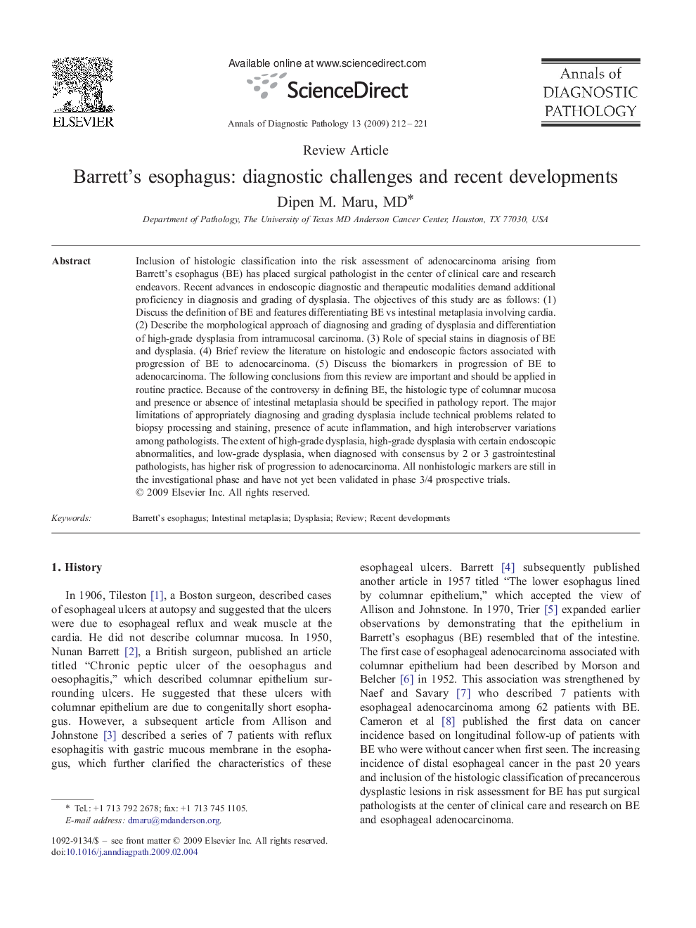 Barrett's esophagus: diagnostic challenges and recent developments