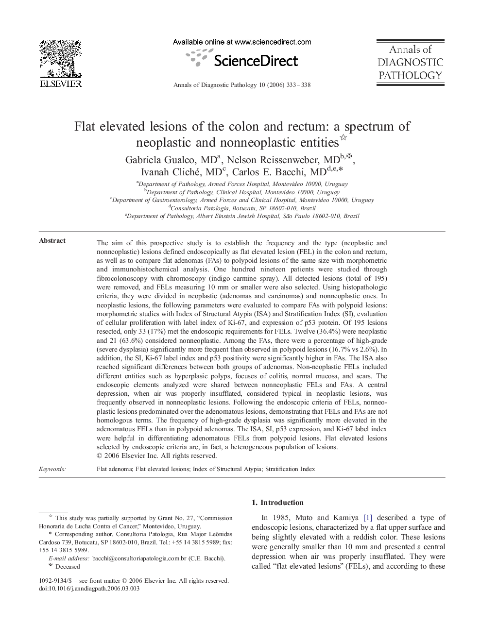 Flat elevated lesions of the colon and rectum: a spectrum of neoplastic and nonneoplastic entities 