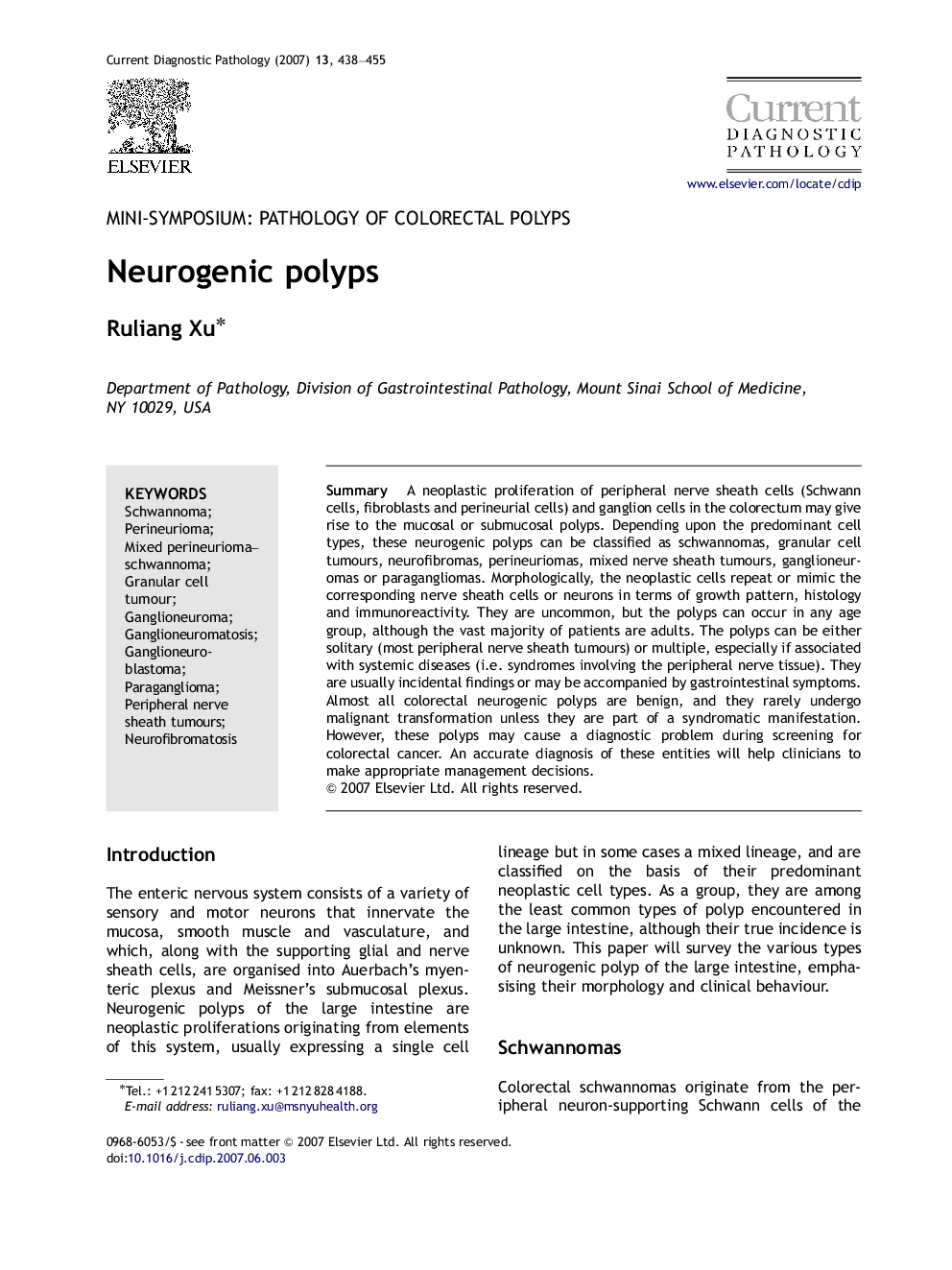 Neurogenic polyps