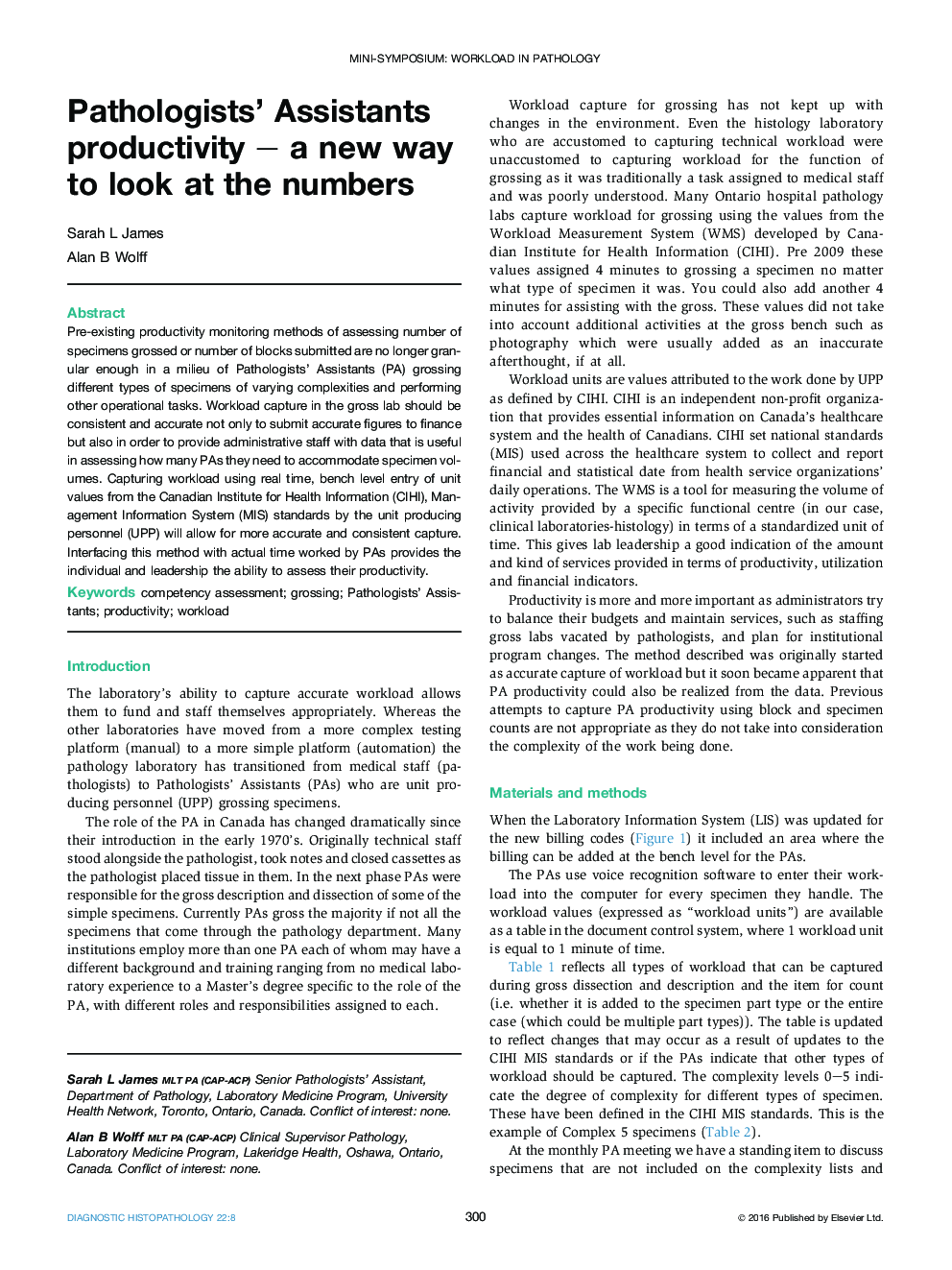 Pathologists' Assistants productivity – a new way to look at the numbers