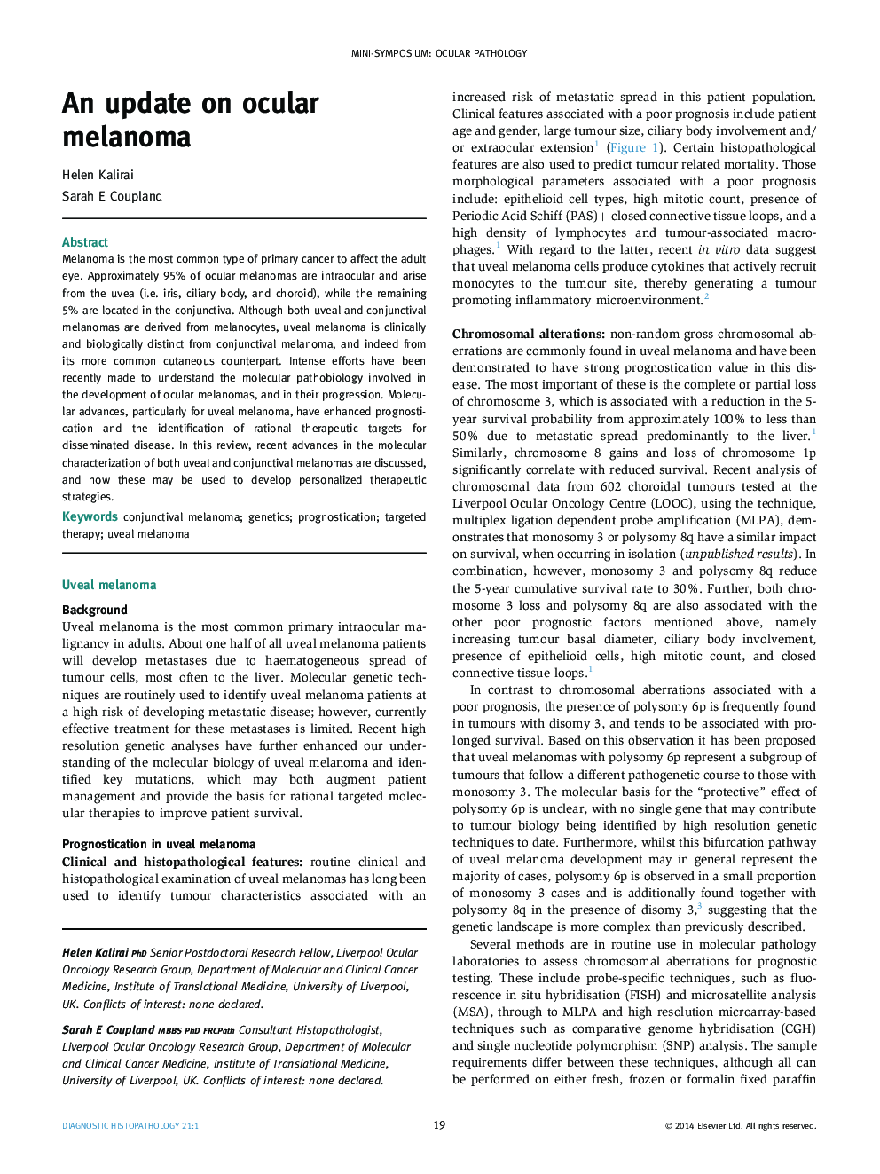 An update on ocular melanoma