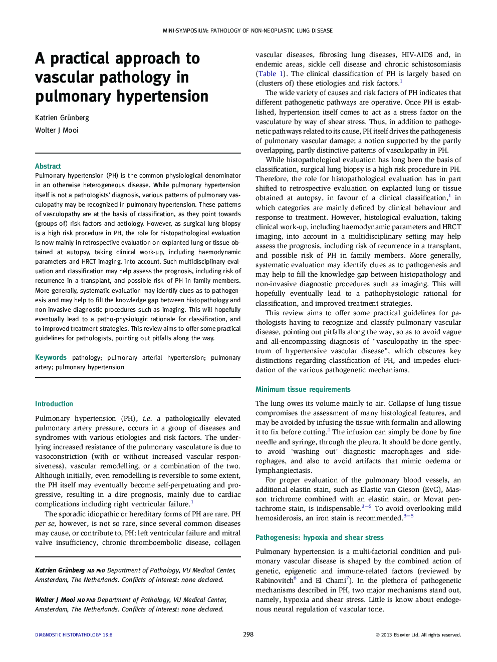 A practical approach to vascular pathology in pulmonary hypertension