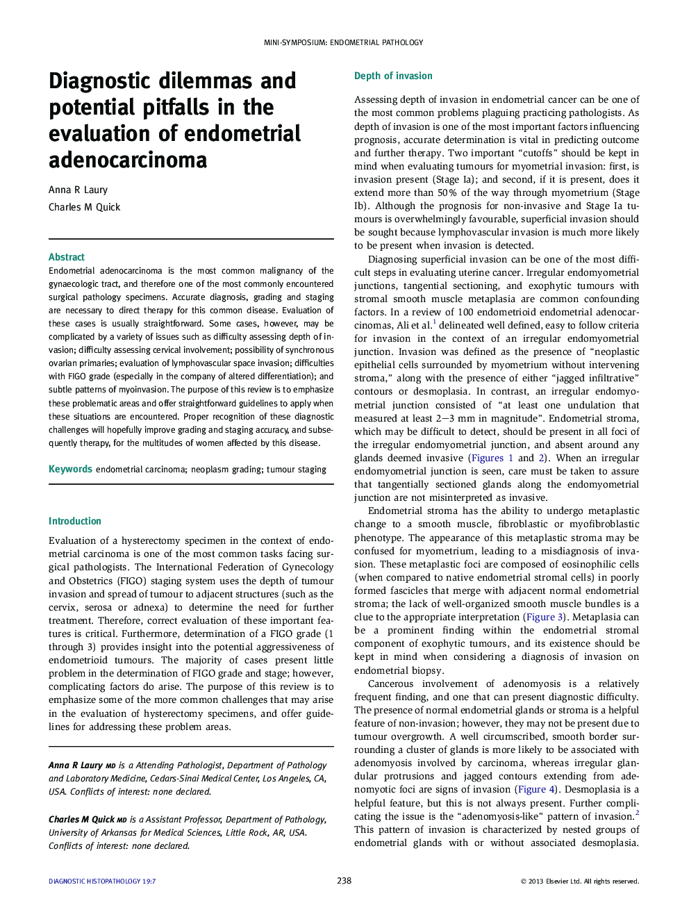 Diagnostic dilemmas and potential pitfalls in the evaluation of endometrial adenocarcinoma