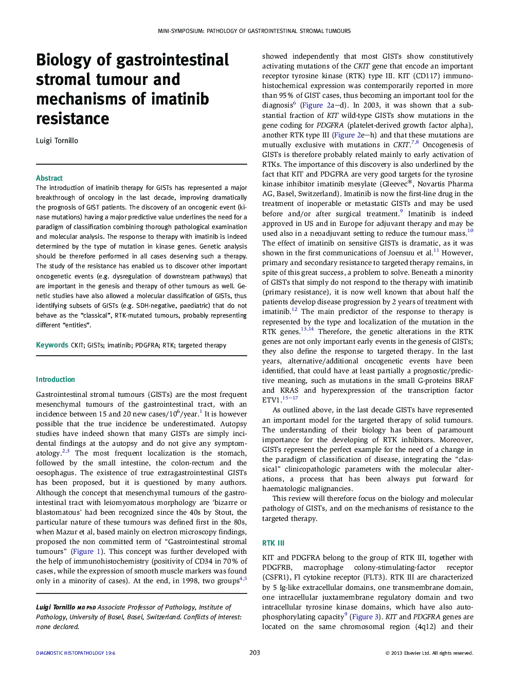 Biology of gastrointestinal stromal tumour and mechanisms of imatinib resistance