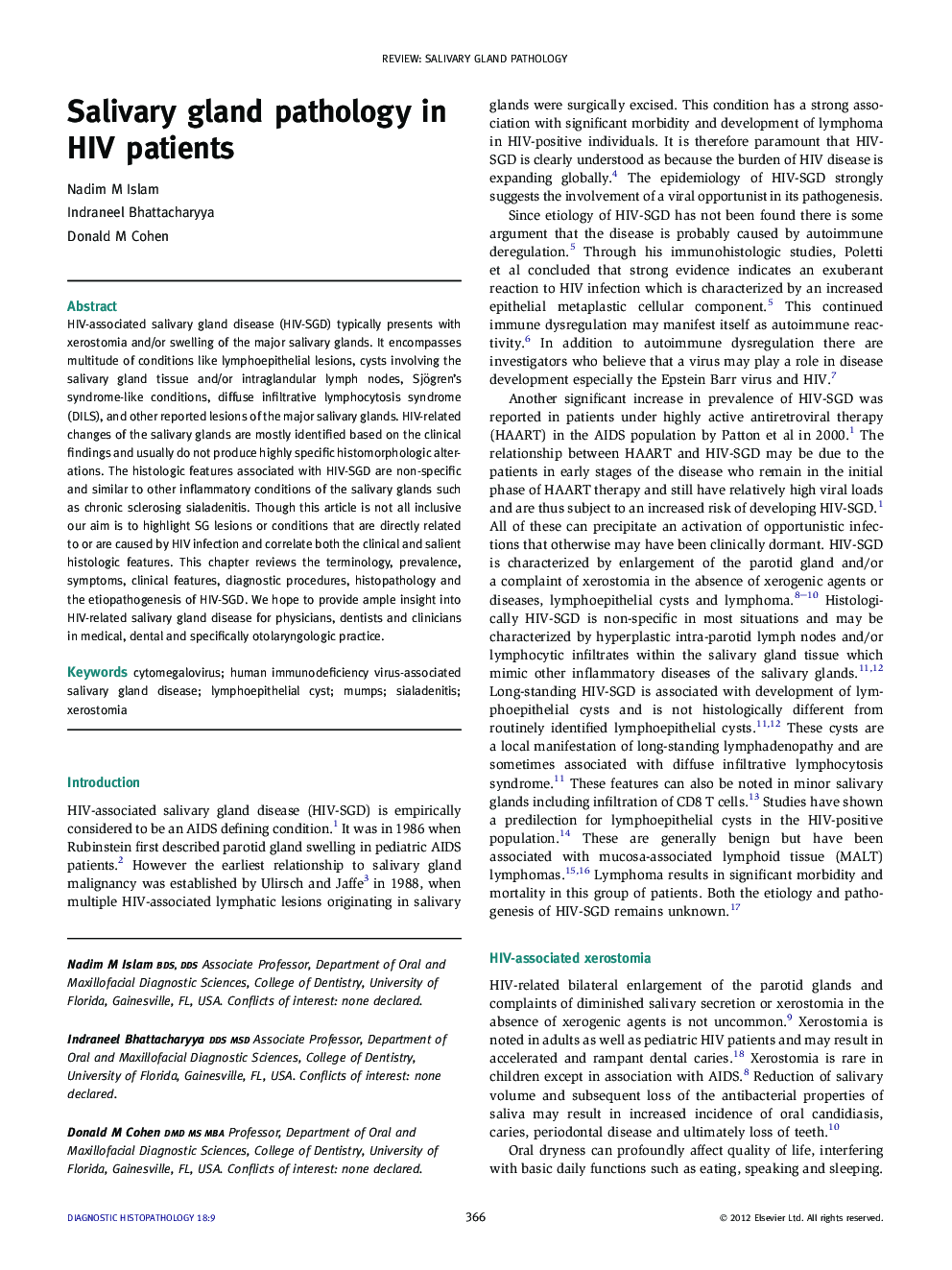 Salivary gland pathology in HIV patients