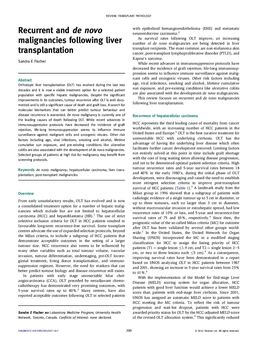 Recurrent and de novo malignancies following liver transplantation