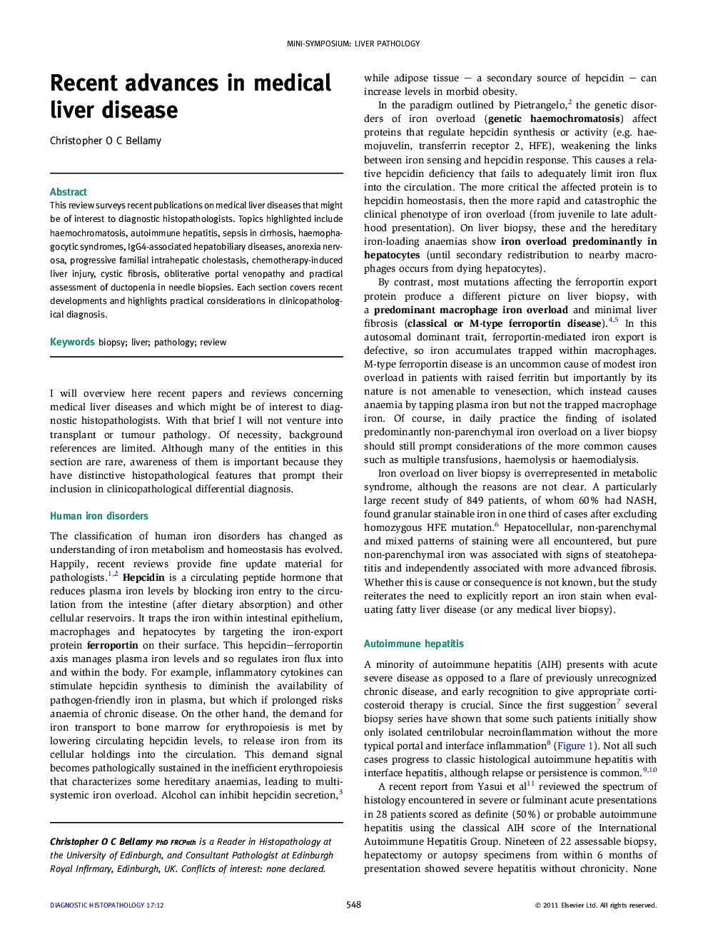 Recent advances in medical liver disease