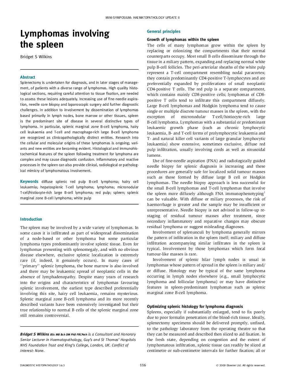 Lymphomas involving the spleen