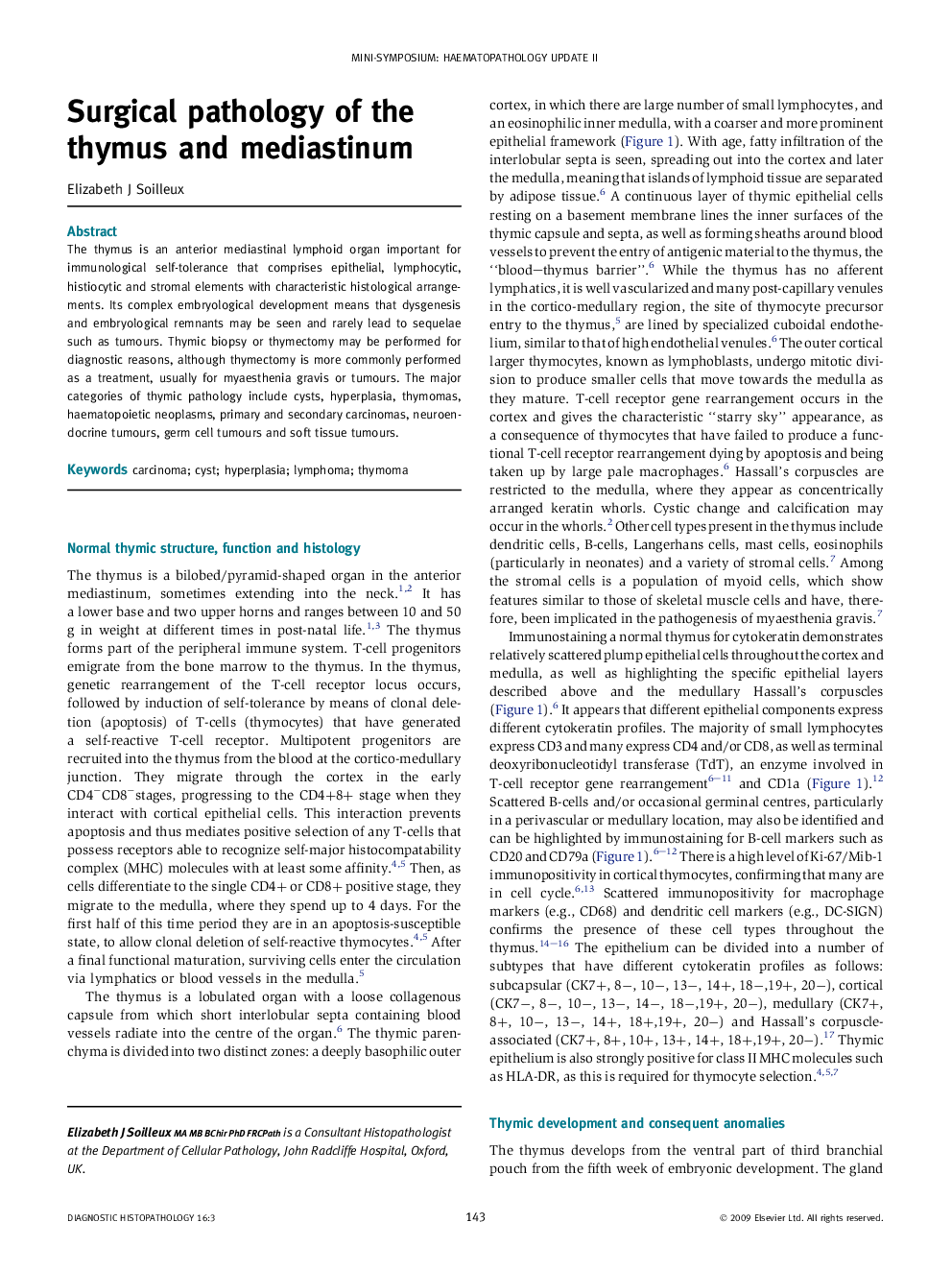 Surgical pathology of the thymus and mediastinum