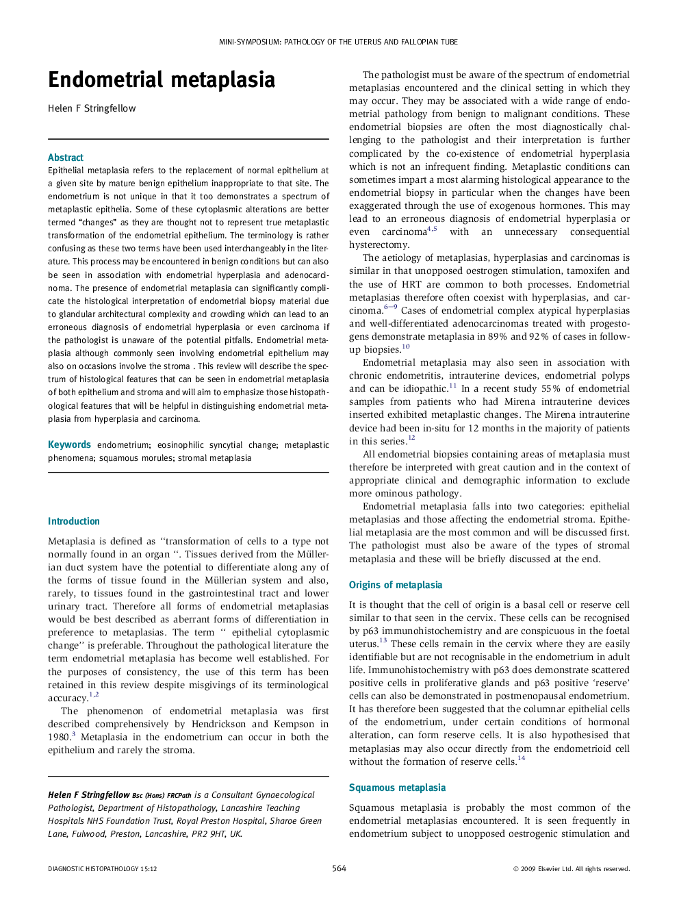 Endometrial metaplasia