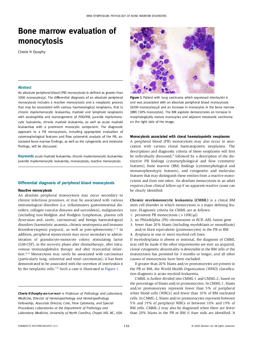 Bone marrow evaluation of monocytosis