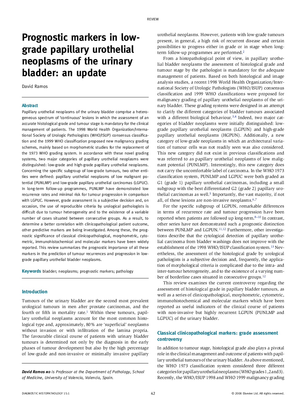 Prognostic markers in low-grade papillary urothelial neoplasms of the urinary bladder: an update