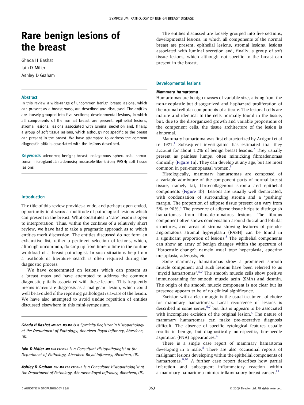 Rare benign lesions of the breast