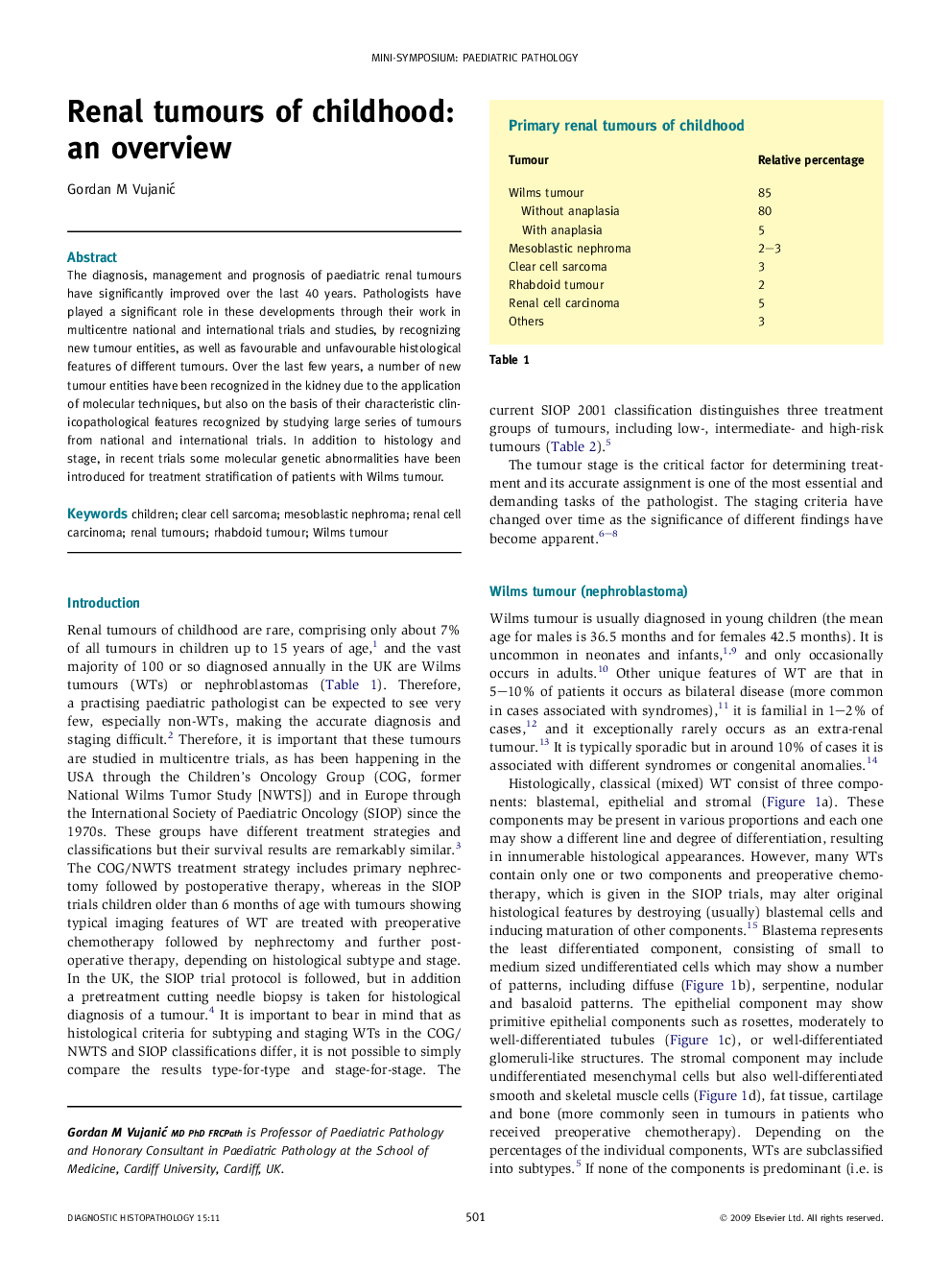 Renal tumours of childhood: an overview