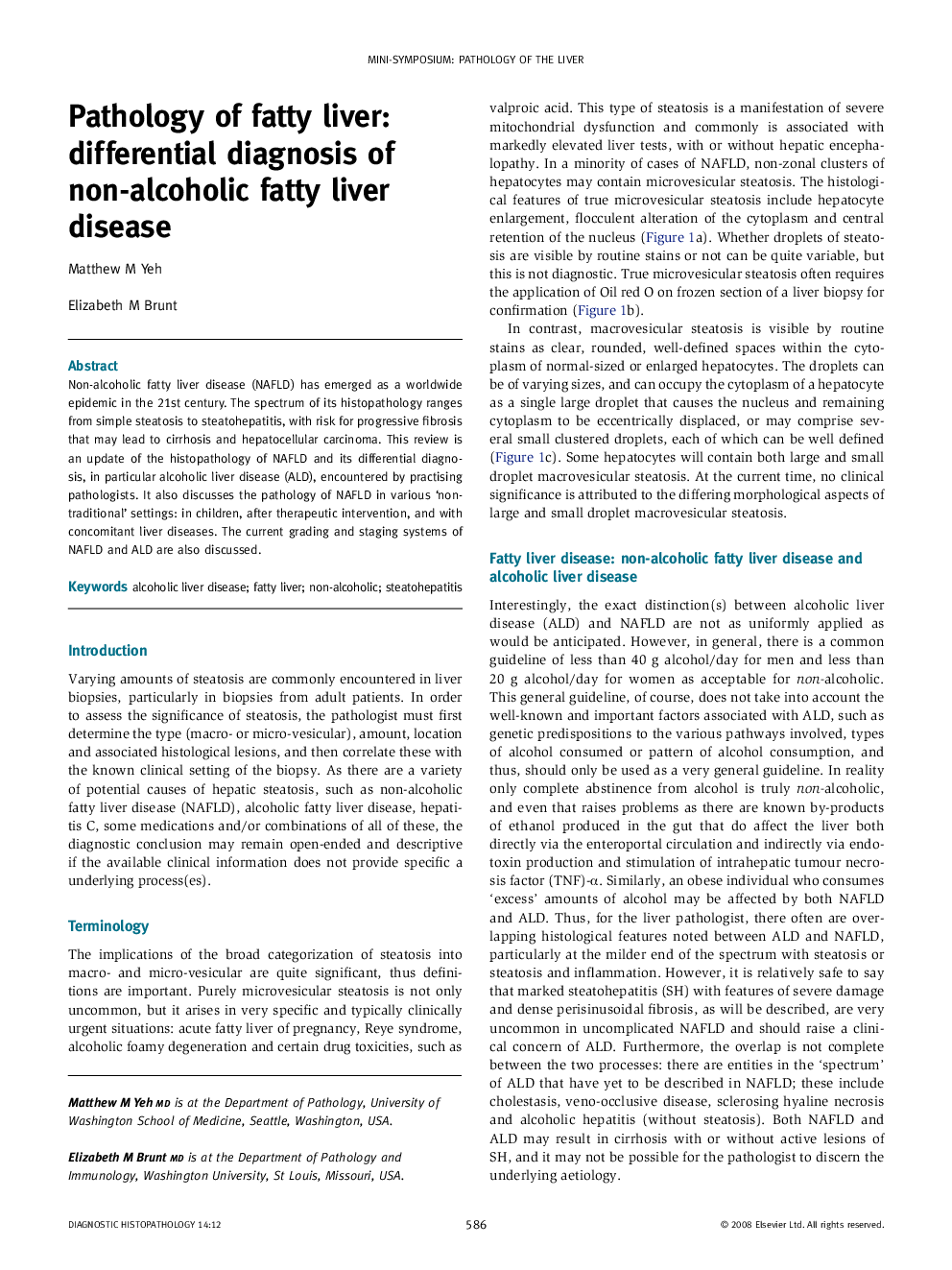 Pathology of fatty liver: differential diagnosis of non-alcoholic fatty liver disease