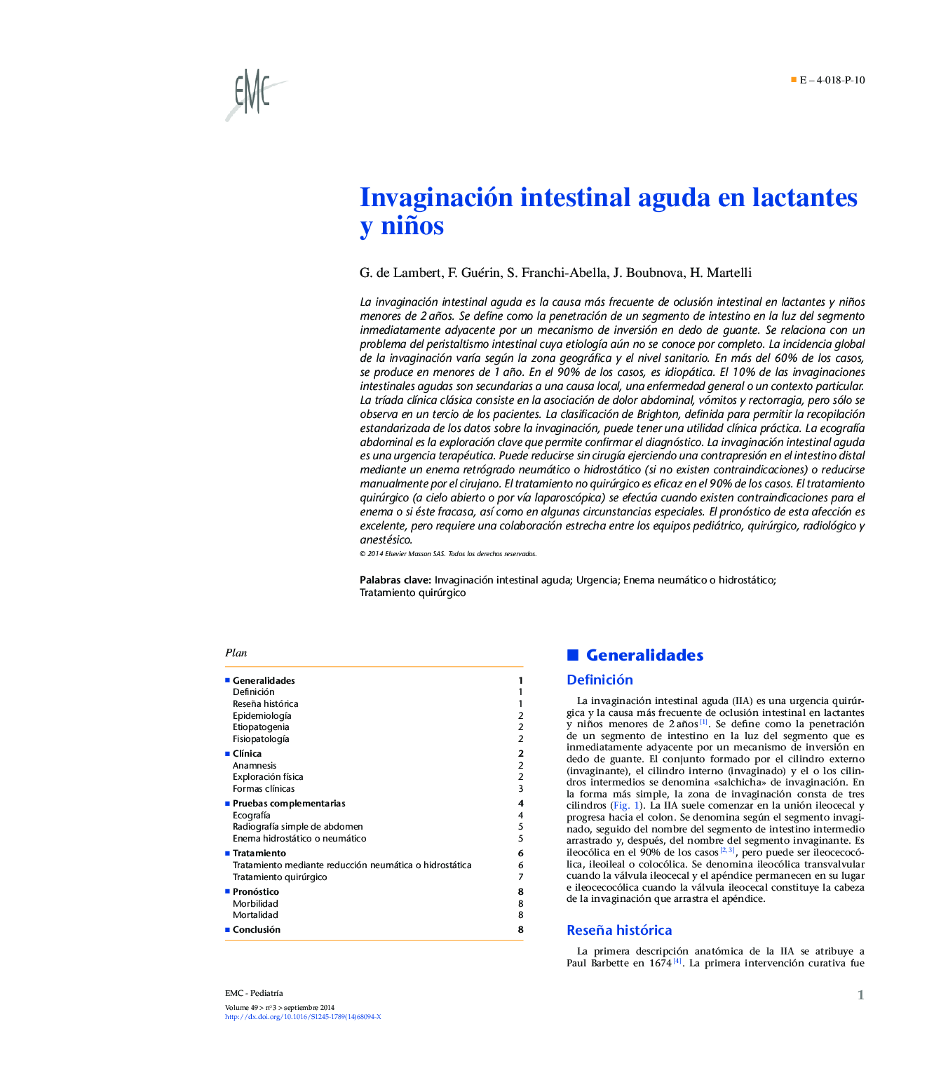 Invaginación intestinal aguda en lactantes y niños