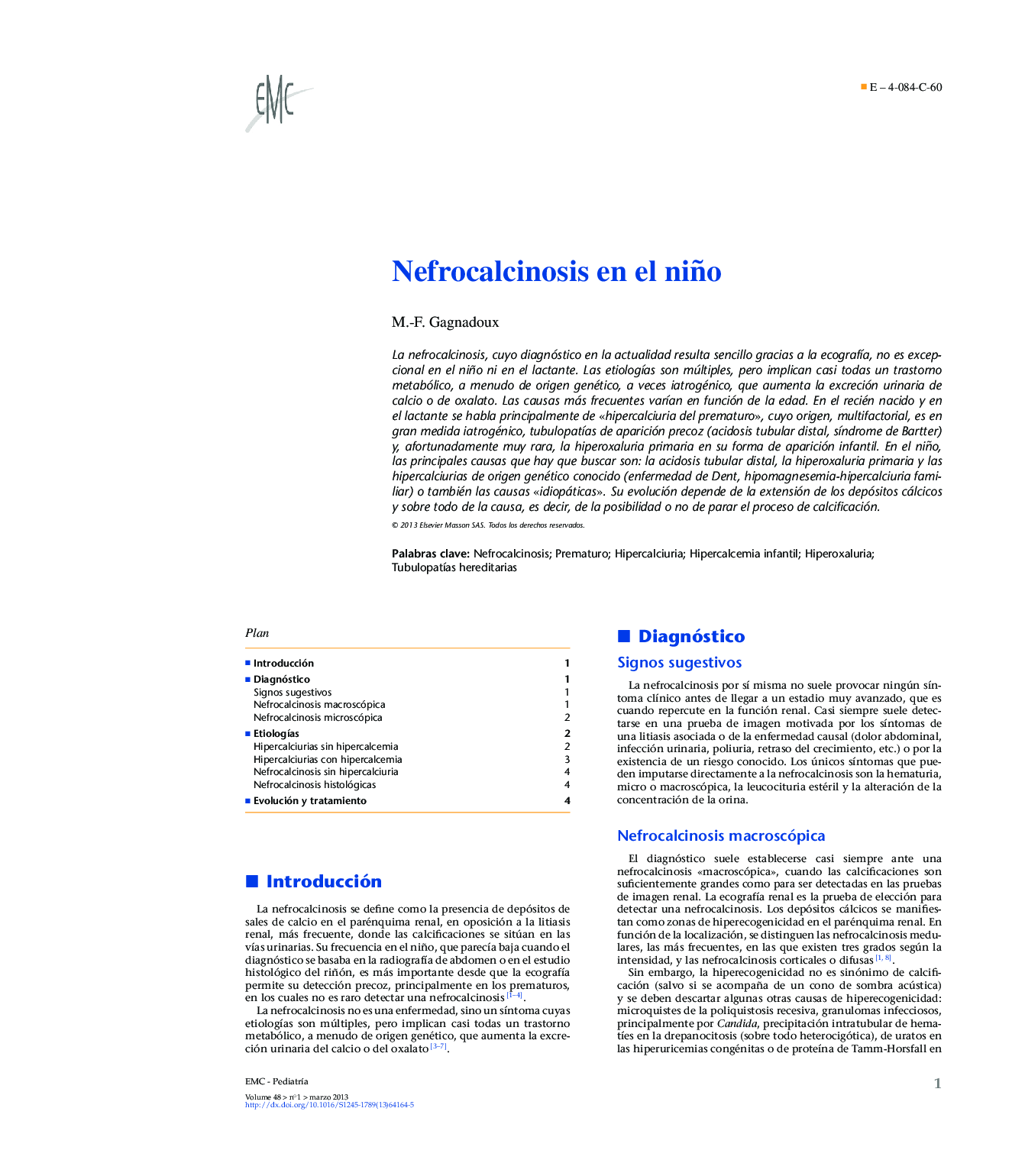 Nefrocalcinosis en el niño