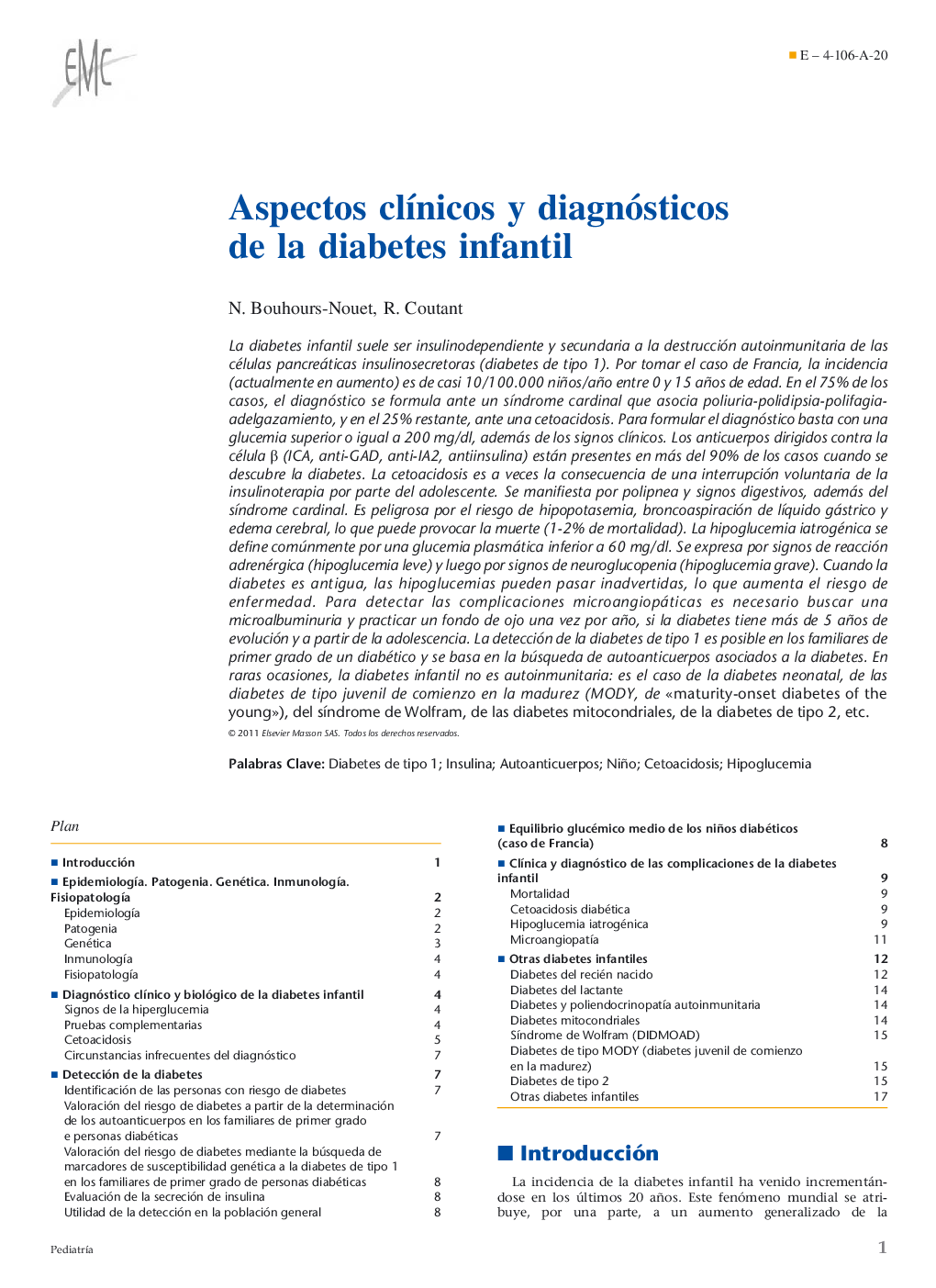 Aspectos clínicos y diagnósticos de la diabetes infantil